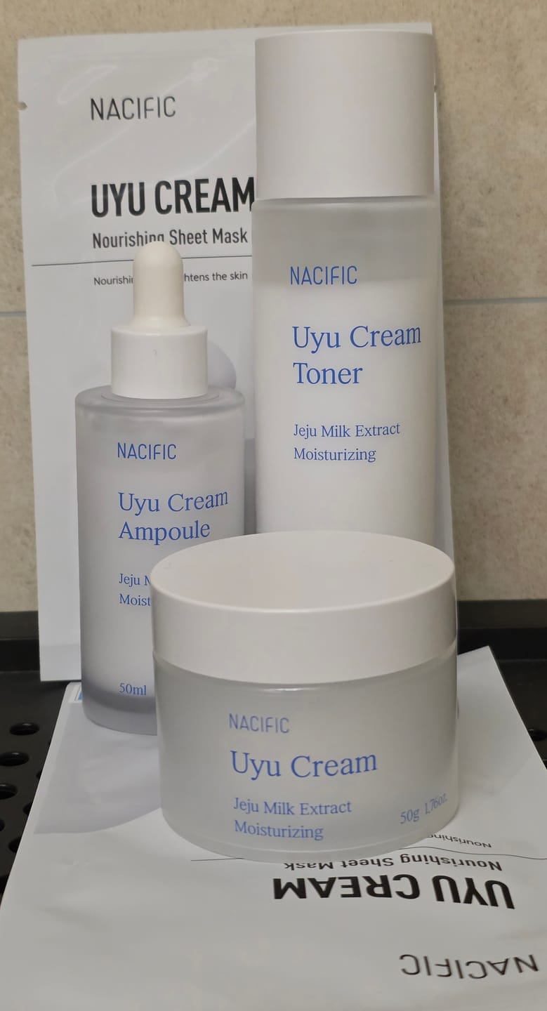 Customer photo review of NACIFIC UYU Cream Triple Set - Den ultimate trio for dyp fuktighet og styrket hudbarriere