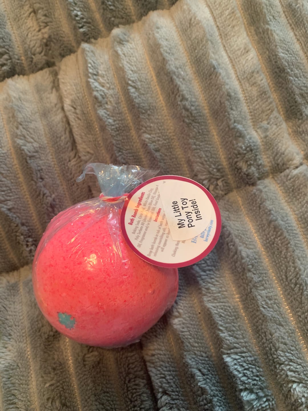 Customer photo review of Pony Bath Bomb with My Little Pony Figure Inside
