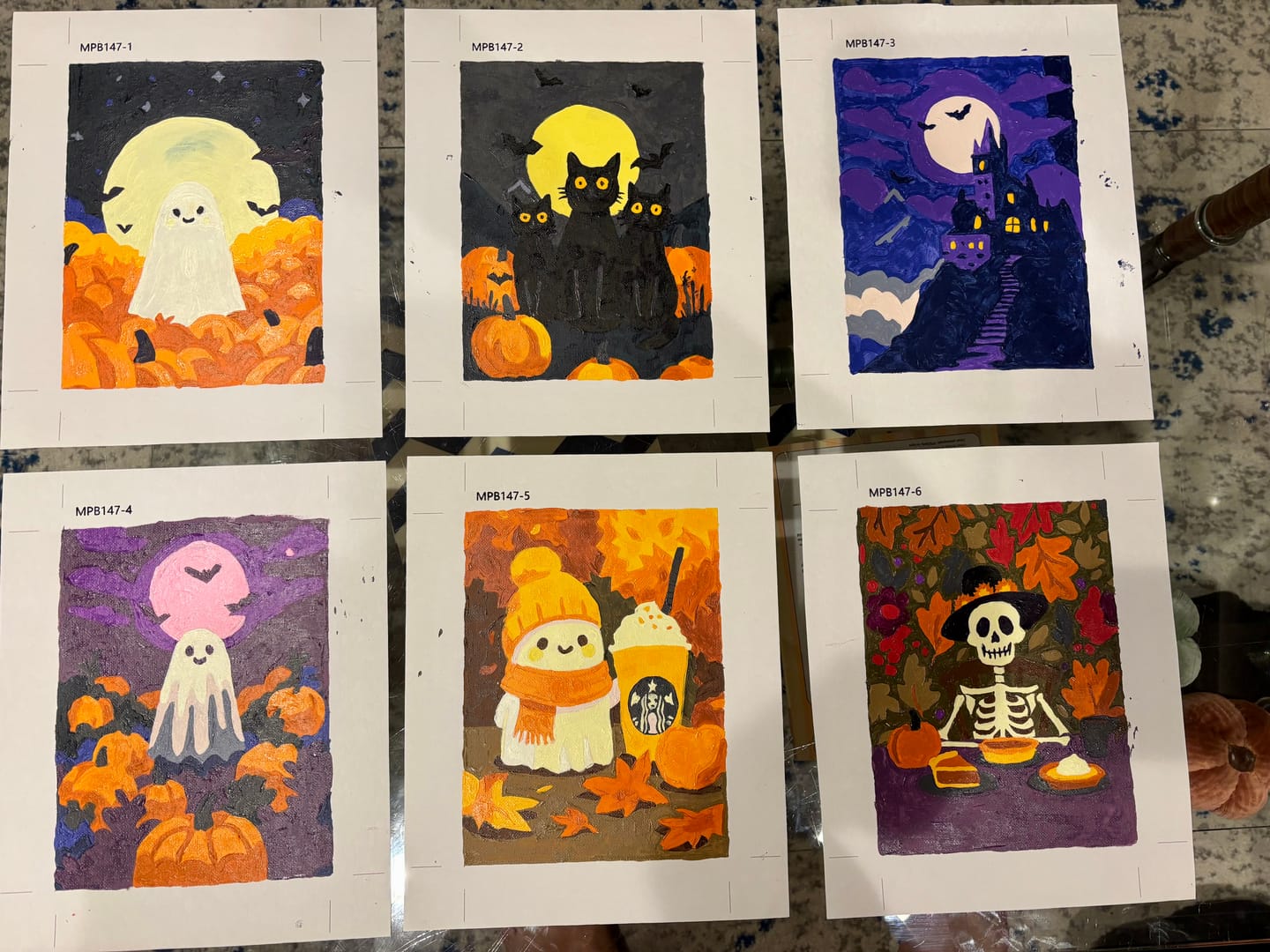 Customer photo review of 6 Mini Paintings - Spooky Autumn Set