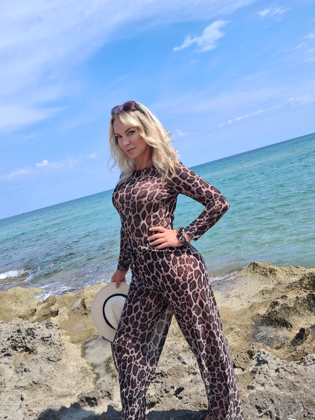 Customer photo review of Tan Through Beach Trousers