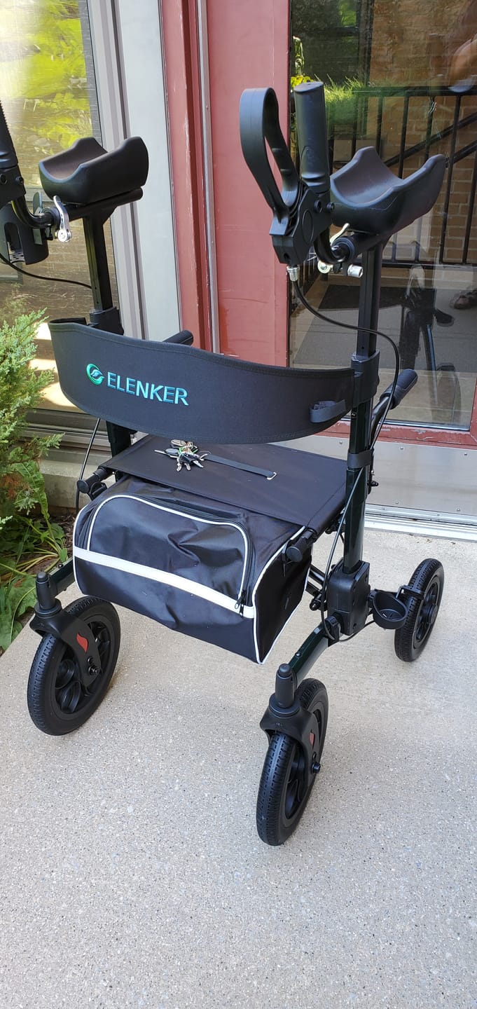 Customer photo review of HFK-9240-2 All Terrain Dual-Brake Upright Walker 12" wheels