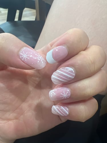 Customer photo review of Soft Girl Christmas | Super Jellies DIY Hard Semi Cured Gel Nail Wraps