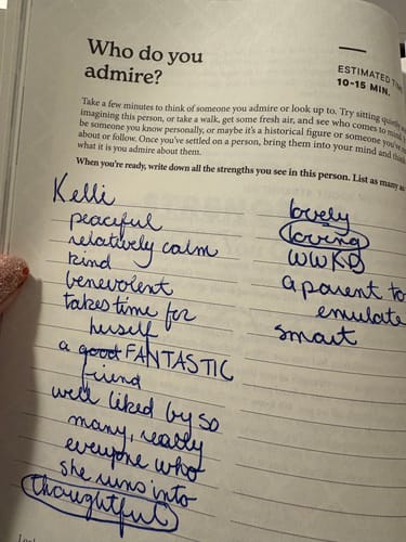 Customer photo review of Purpose in Practice: A workbook to connect with your purpose and thrive during life's transitions