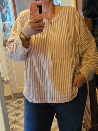 Customer photo review of Blouse Naomie - double gaze de coton rayée écureuil