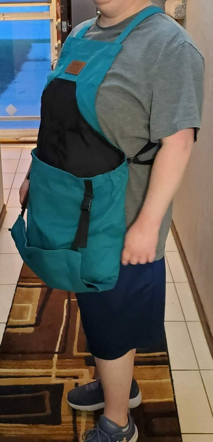 Customer photo review of Gardening Apron | 'the Pocket' | Coriander