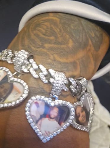 Customer photo review of Hearts Photo Cuban Bracelet