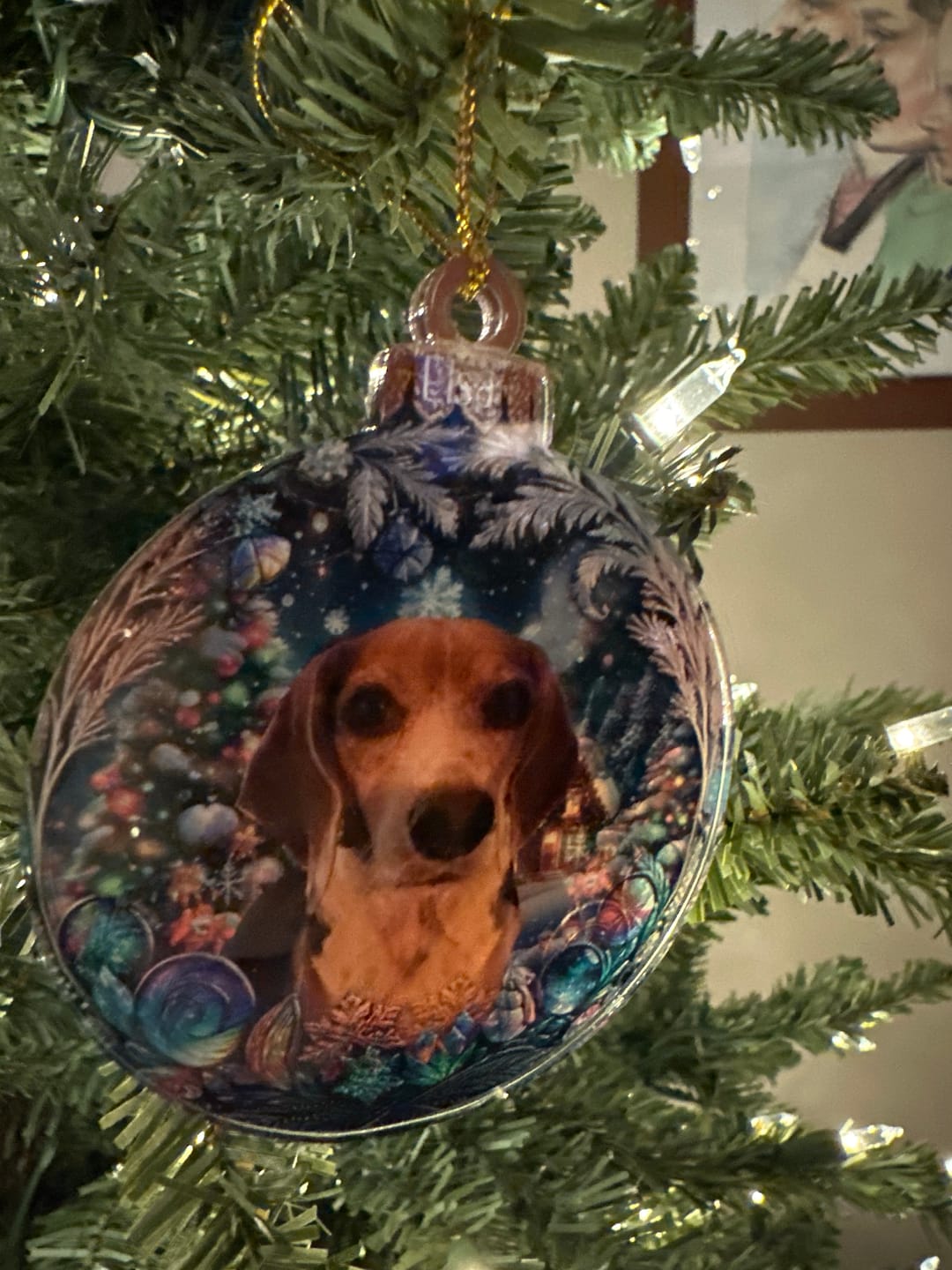 Customer photo review of Custom Photo Pets Make Our Lives Whole - Dog & Cat Personalized Ornament