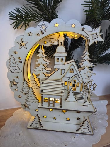 Customer photo review of Christmas lamp table decor laser cut svg file