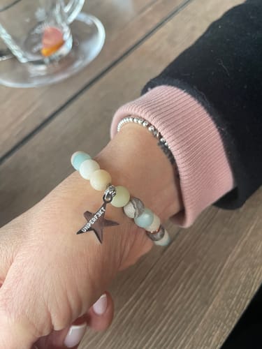 Carlotta H. review of »Ich glaube an mich« Blockadenlöser aus echten Amazonitperlen inkl. abgebrochener Stern image 1 out of 1