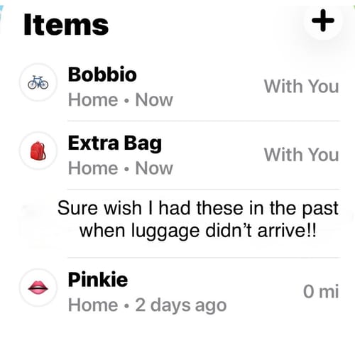 Customer photo review of SPOTMINDERS. Tracking Card