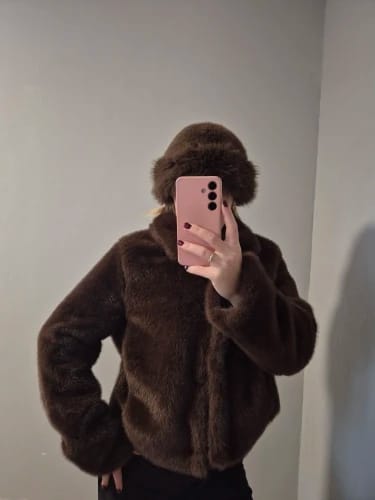 Customer photo review of Alexandra Faux Fur Jacket