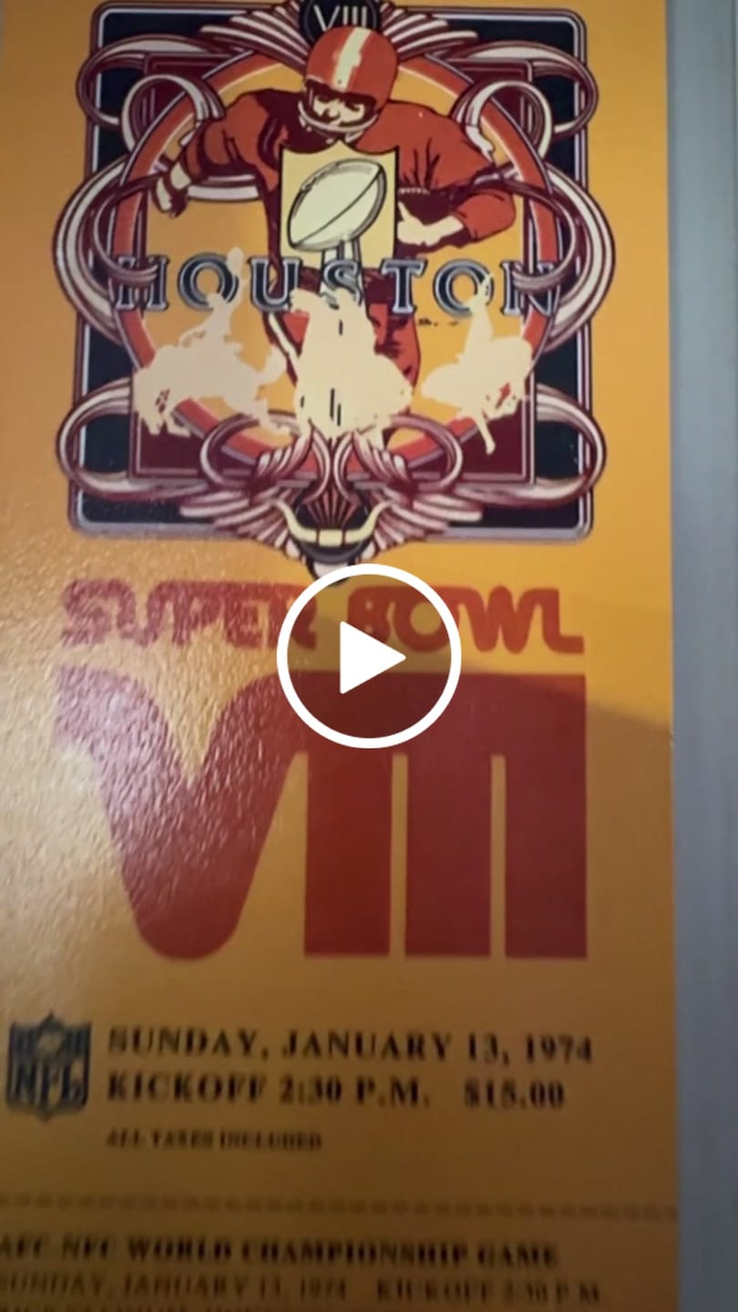 Customer video review of Miami Dolphins Super Bowl VIII Ticket Stub Single Layer Metal Wall Art