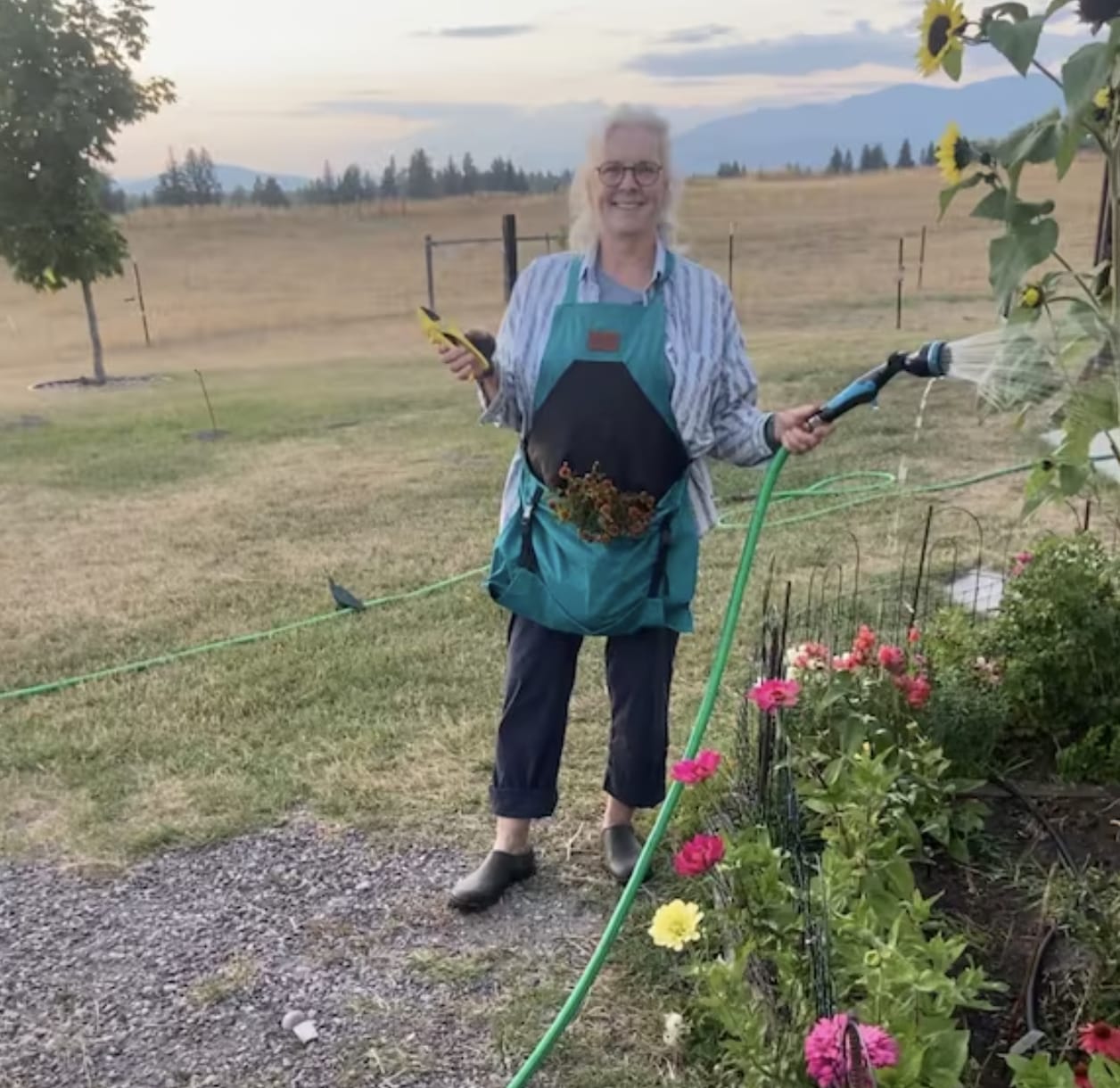 Customer photo review of Gardening Apron | 'the Pocket' | Coriander