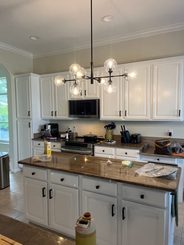 Customer photo review of 8-Light Linear Sputnik Clear Glass Bubble Chandelier