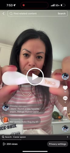 Customer video review of CAVI's Mother of Pearl Caviar Spoon
