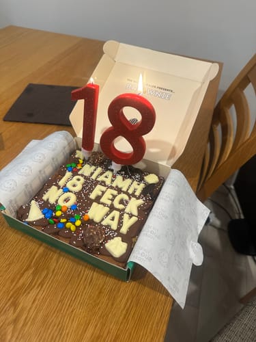Customer photo review of Custom message birthday brownie