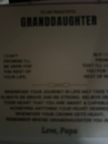 Customer photo review of MESSAGE CARD REPLACEMENT ONLY