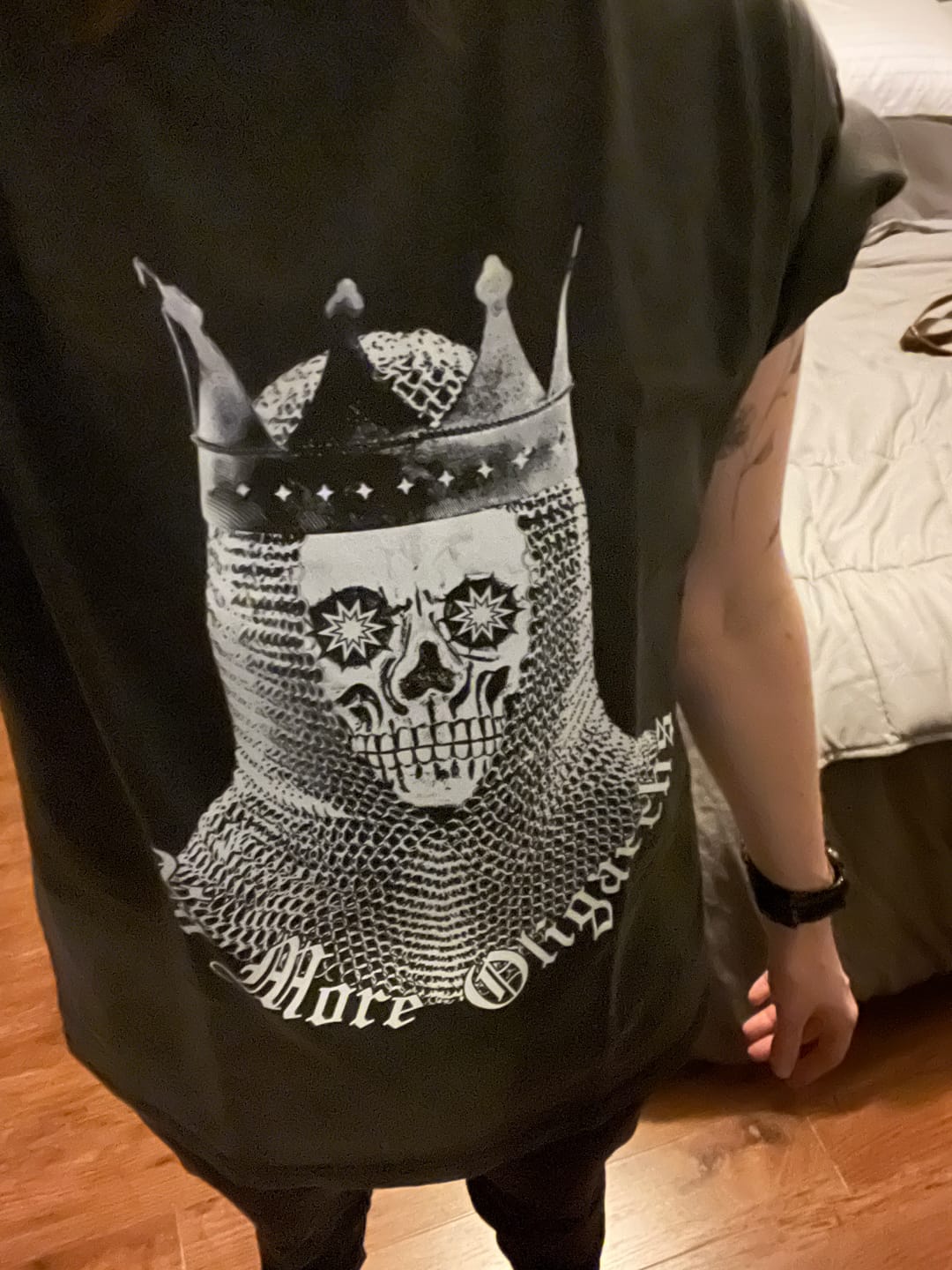 Customer photo review of No More Oligarchs Oversized Tee