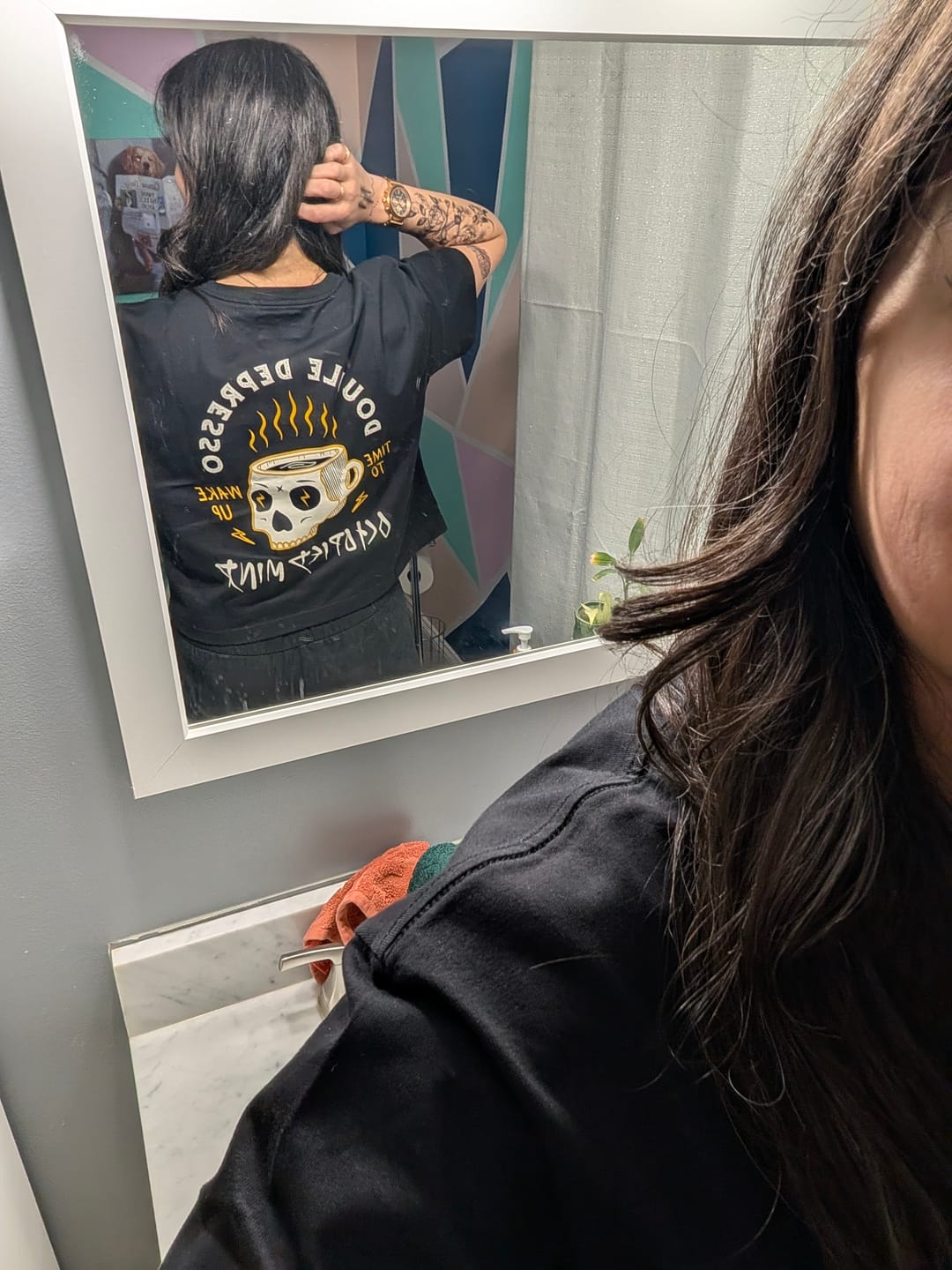 Customer photo review of Double Depresso T-Shirt