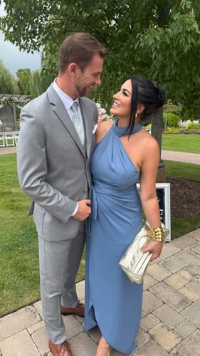 Customer photo review of Zenith Gown in Blue by Elle Zeitoune - RENTAL