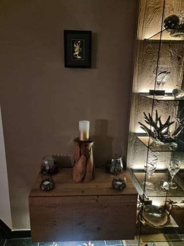 Customer photo review of Teak Kerzenständer OXXY