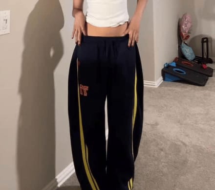 Customer photo review of Aelfric Eden Stripe Baggy Barrel Sweatpants