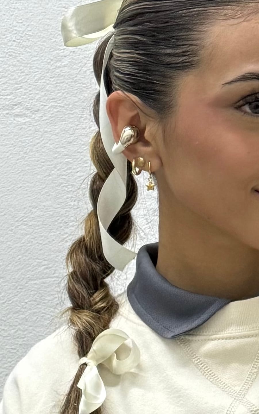 Customer photo review of Par Arracada Con Estrella 20 mm