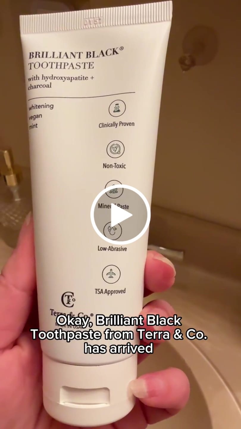 Customer video review of Brilliant Black® Charcoal Whitening Toothpaste with Micro-Hydroxyapatite (Fluoride-Free, Enamel Strength & Sensitive Teeth Relief)