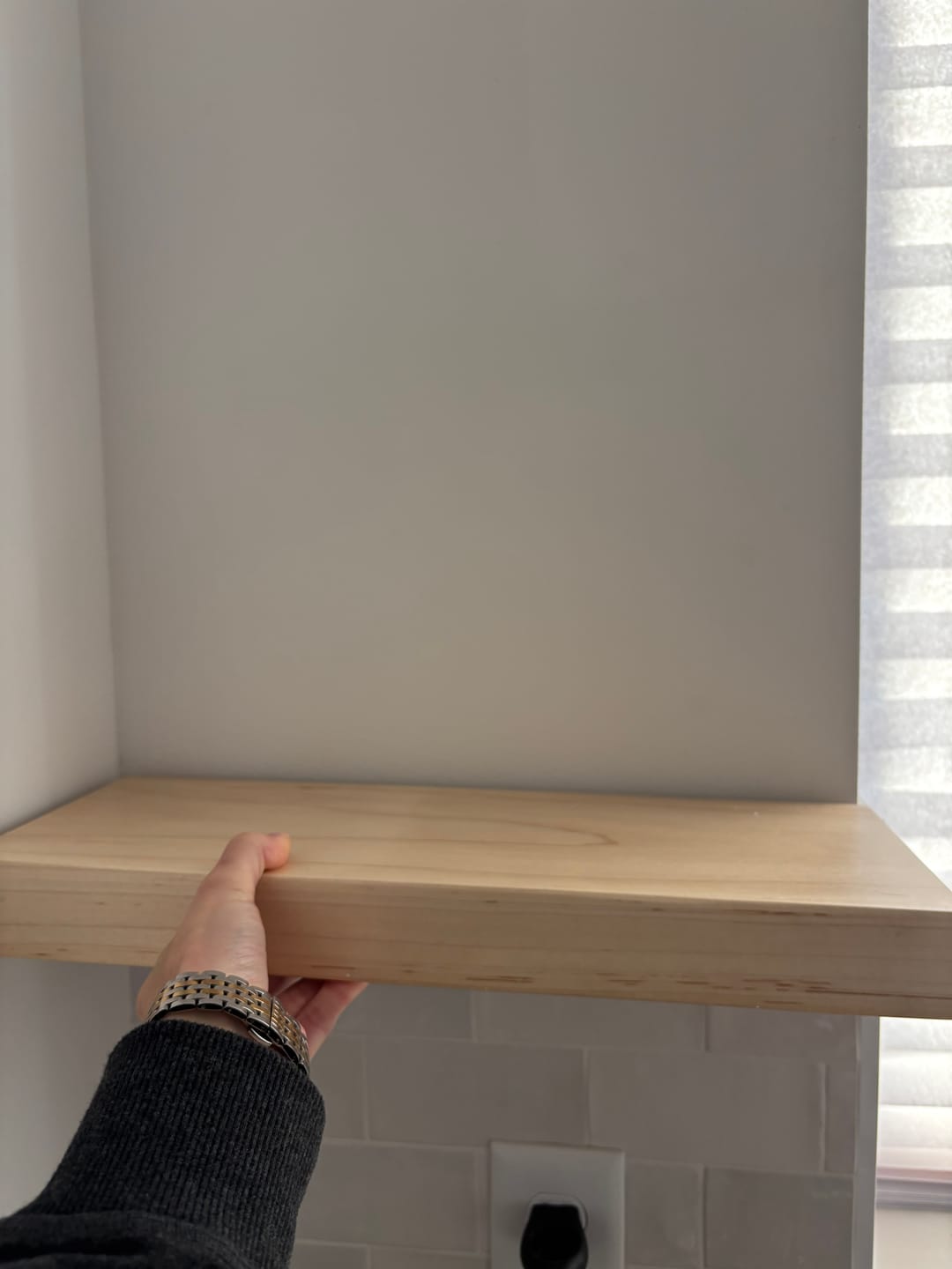 Customer photo review of Maple Floating Shelves