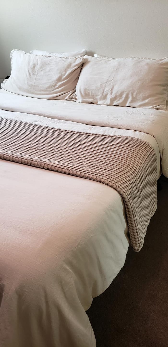 Customer photo review of Breeze Waffle Blanket