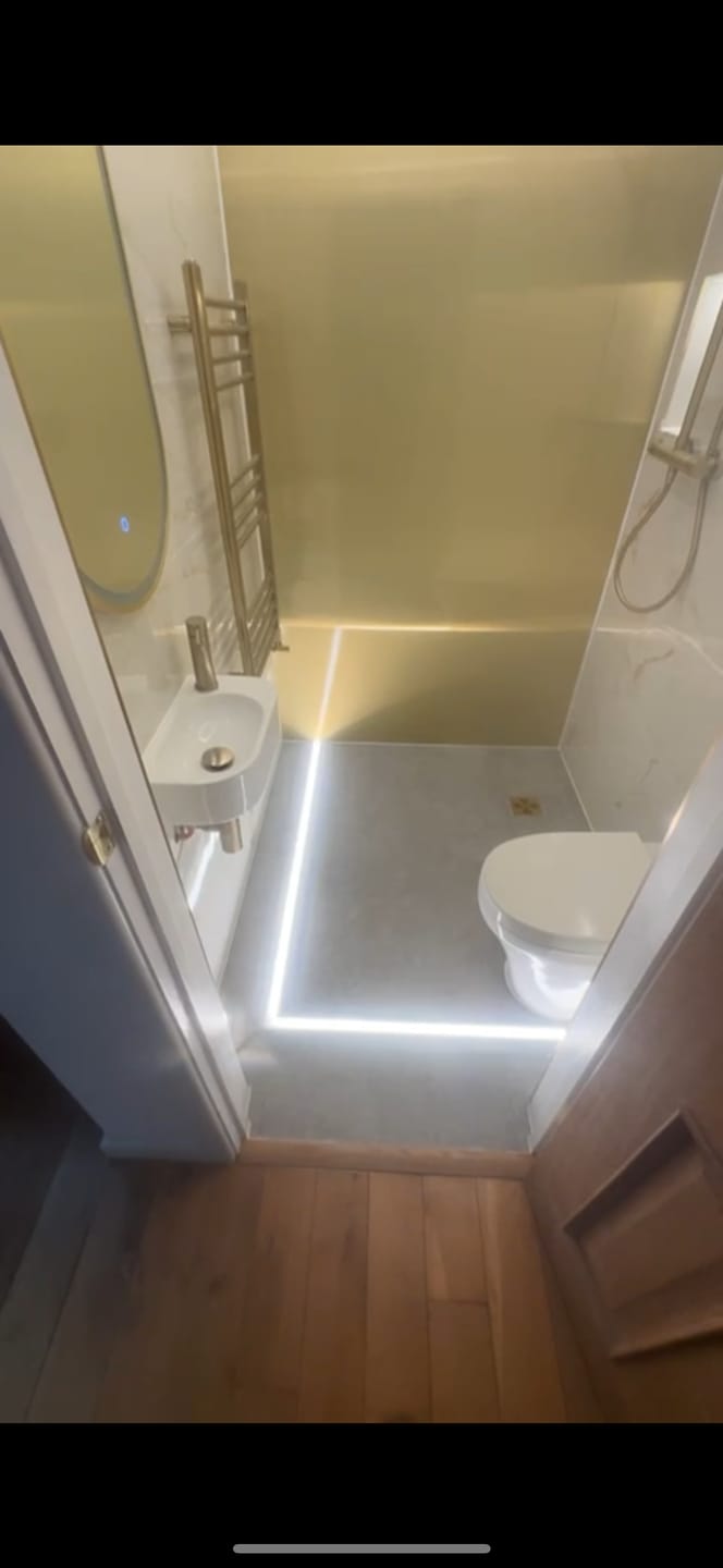 Customer photo review of Bespoke Cut IP67 NEON COB 3000K Warm White / 4000K Cool White Outdoor Top Bend Low Profile Diffuse/Opal Waterproof Sleeve Strip, 24V Constant Voltage