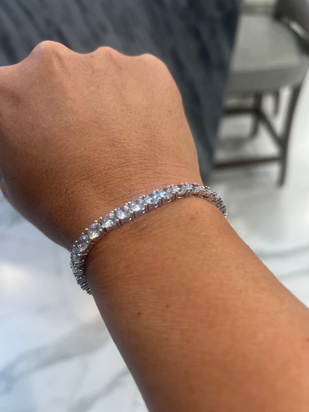 Customer photo review of 5mm Tennis Bracelet -  White Gold