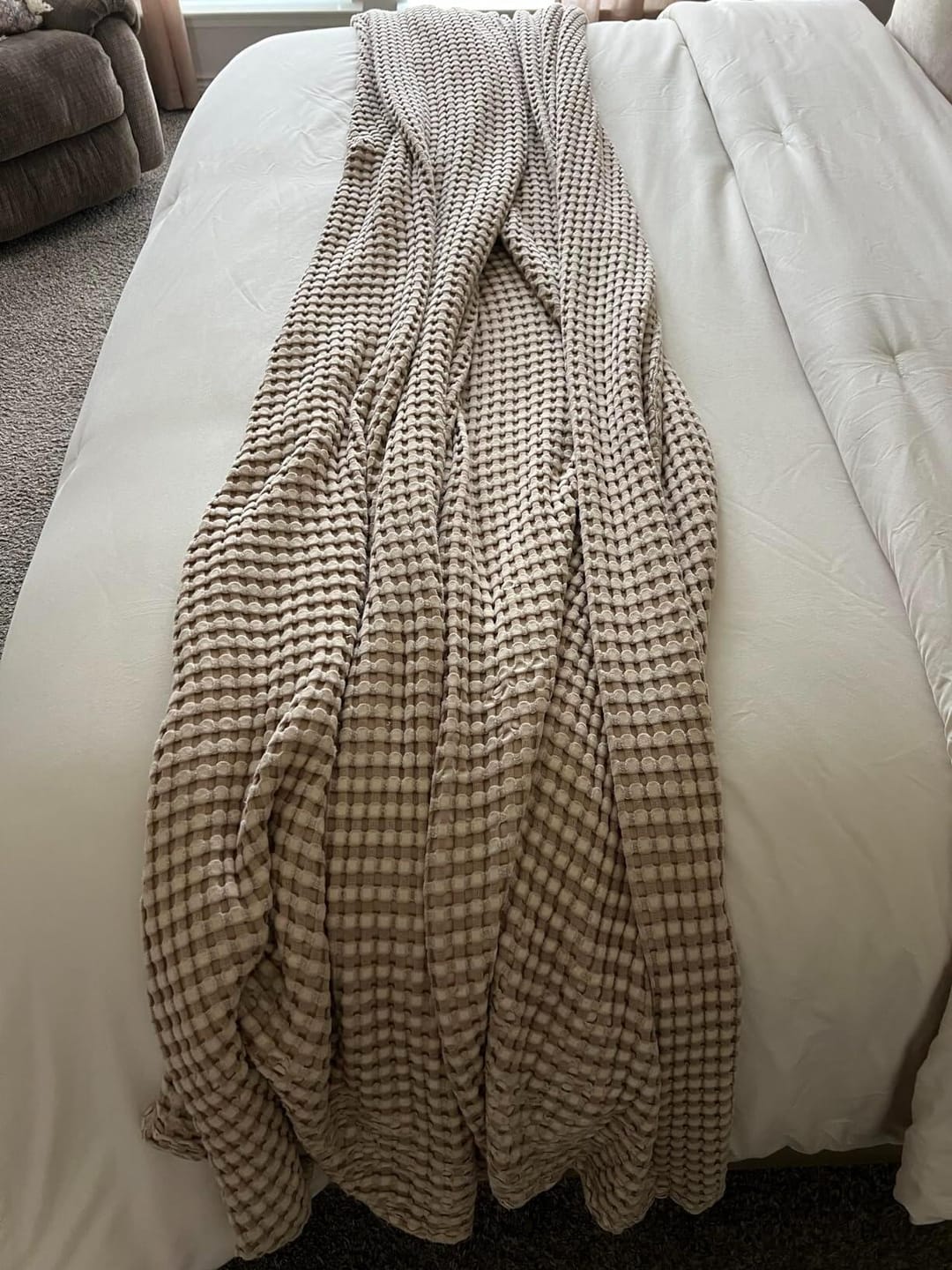 Customer photo review of Breeze Waffle Blanket