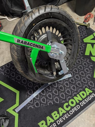 Customer photo review of Motorcycle Pit Mat (6.6' x 3.3')