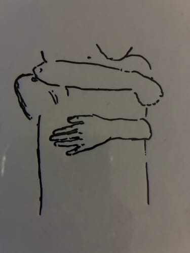 Customer photo review of hug sketch