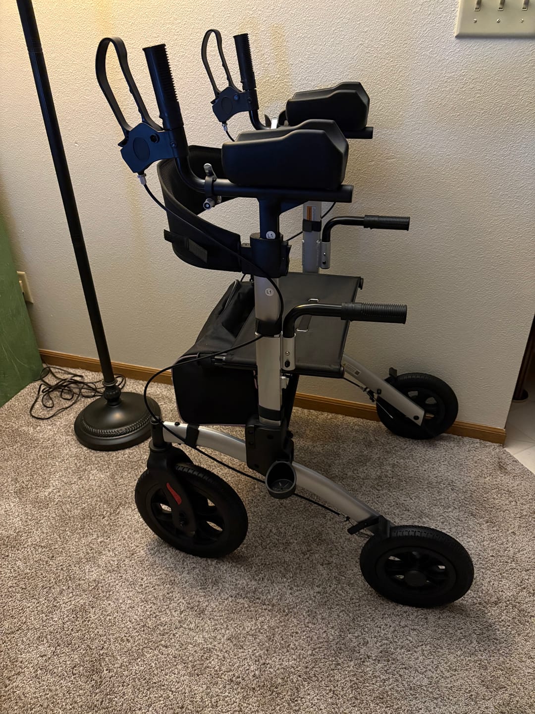 Customer photo review of HFK-9240-2 All Terrain Dual-Brake Upright Walker 12" wheels