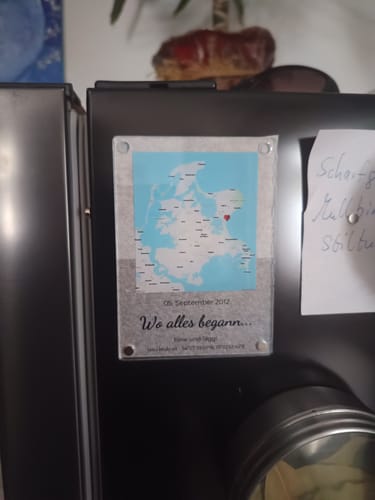 Kundenbewertung mit Foto zu "Unser Ereignis" - Acryl Magnet