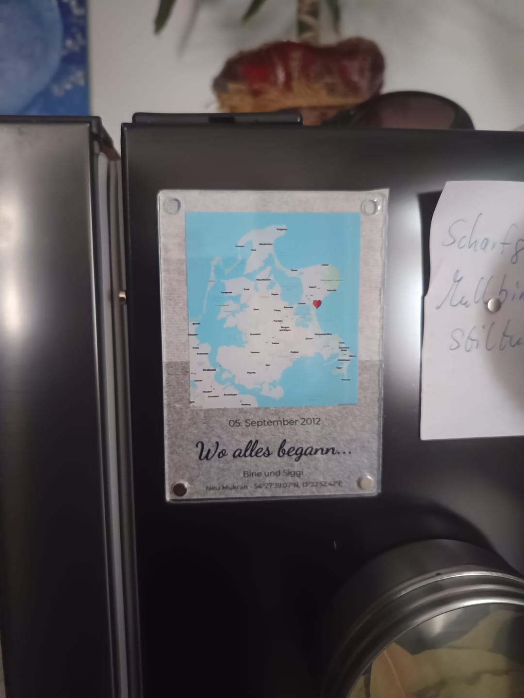 Customer photo review of "Unser Ereignis" - Acryl Magnet