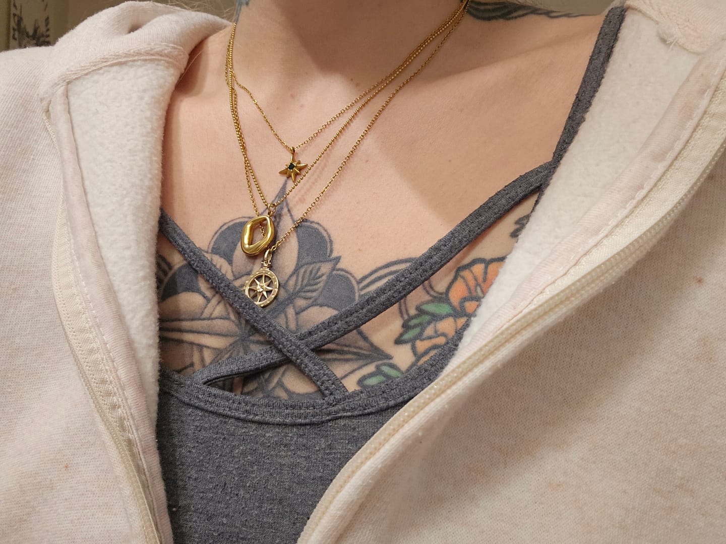 Customer photo review of Zola Geometric Gold Necklace