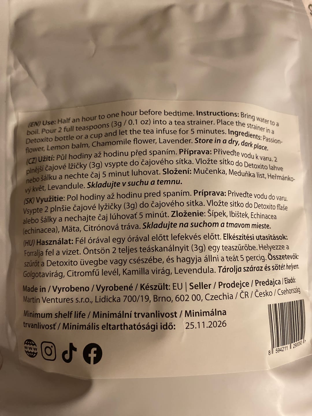 Customer photo review of Čaj Spánek (21 denní balení)