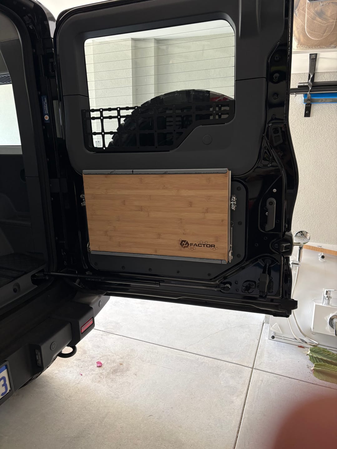Customer photo review of Ineos Grenadier V2 Folding Tailgate Table with Extended Storage Cubby