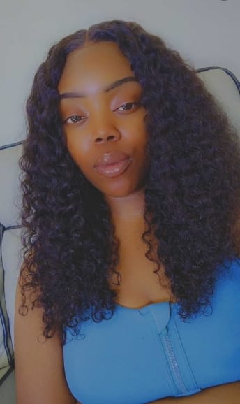 Customer photo review of FORGIRL FOREVER 13x6 Wear Go Glueless Wig With Drawstring Quick Easy Install Ear To Ear Water Wave Bleached Knots Pre-Cut Lace Frontal Human Hair Wig Beginner Friendly