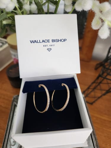 Customer photo review of 0.50ct TW Diamond Hoop Earrings in 9ct Yellow Gold