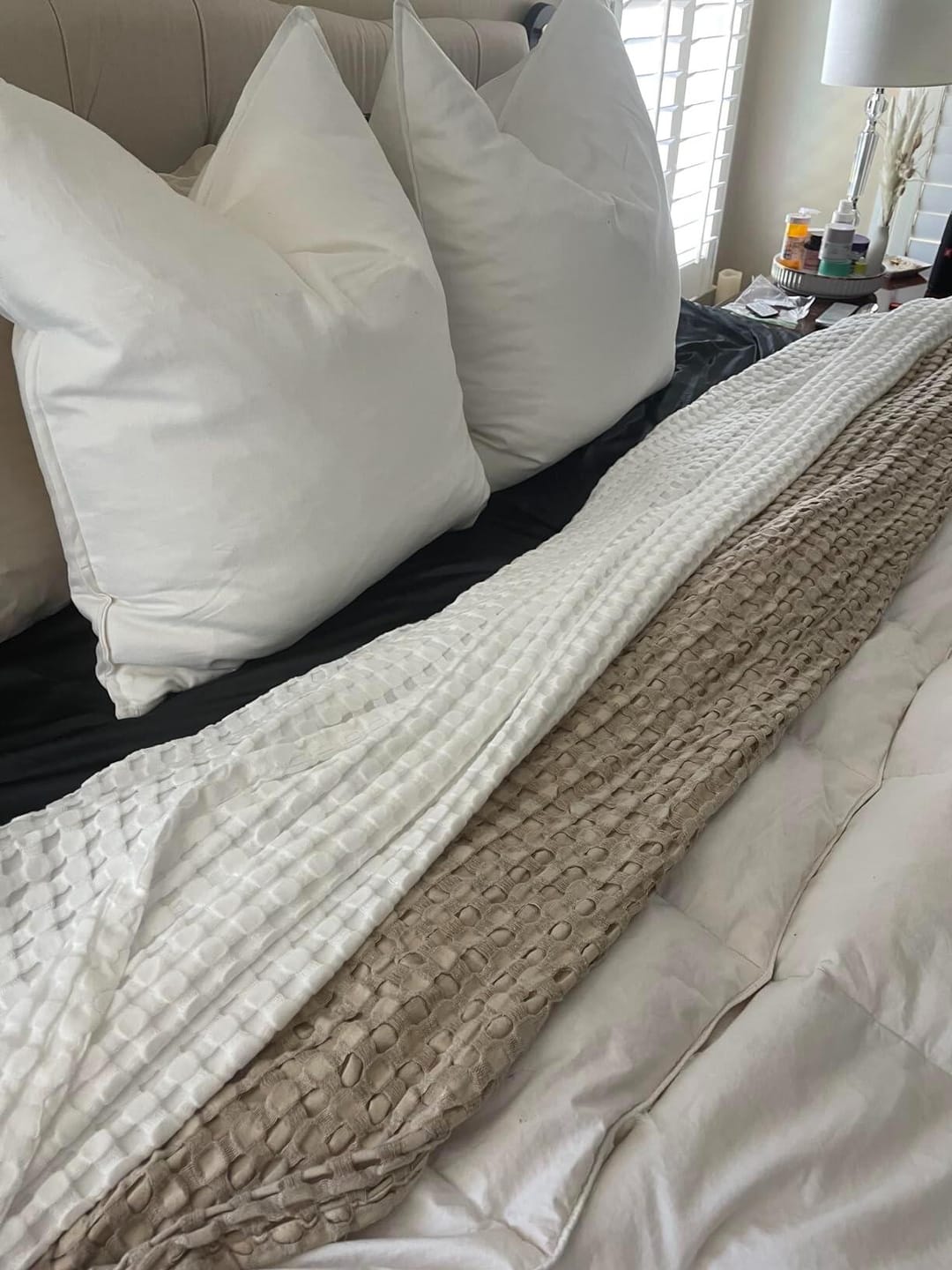 Customer photo review of Breeze Waffle Blanket