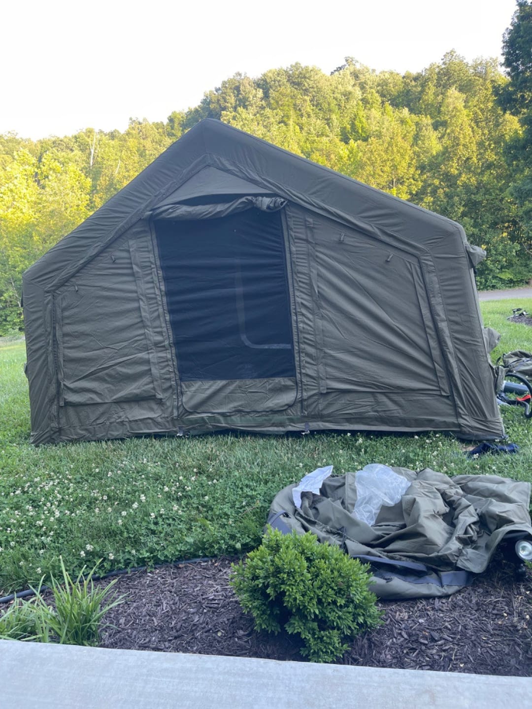 Customer photo review of Coody 17.2 (Koala-7) Forest Green Large Inflatable Tent for Camping (2-10 person)