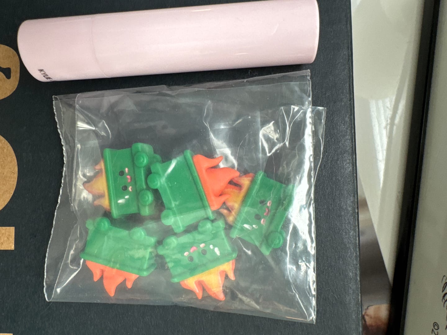 Customer photo review of Green Mini Emotional Support Dumpster Fire