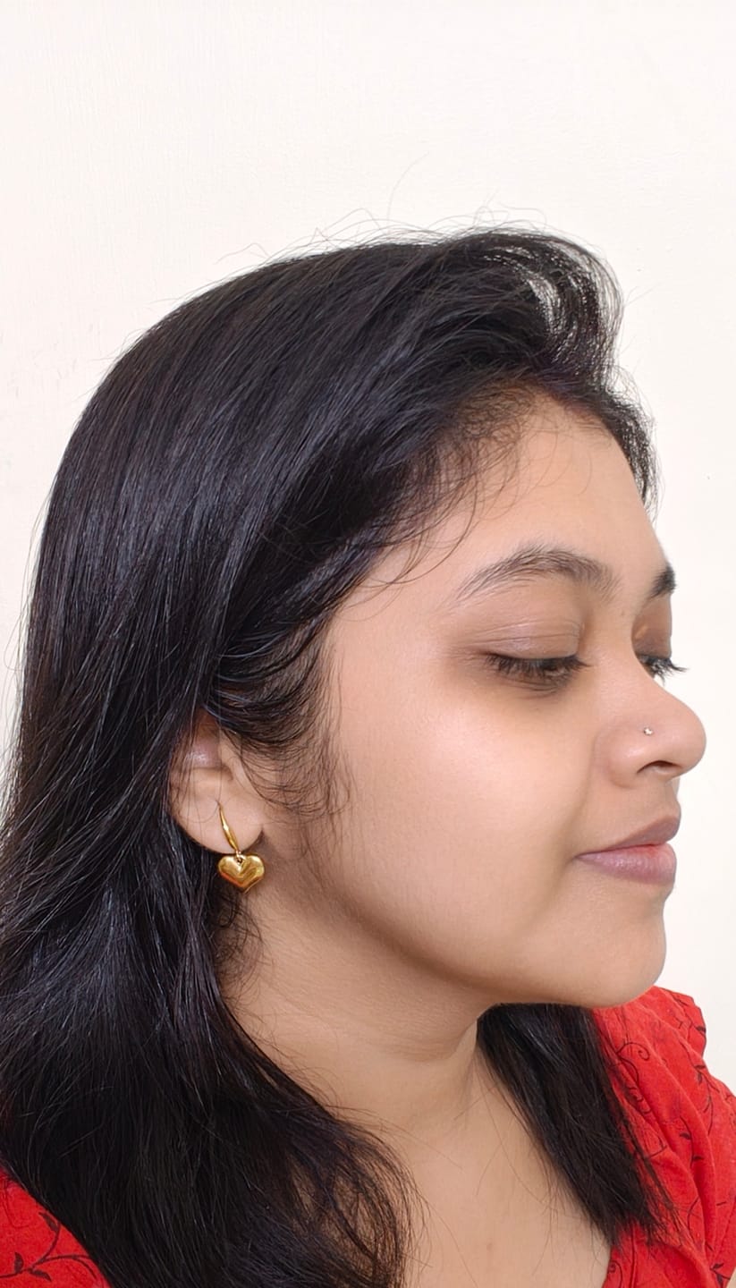 Customer photo review of Dangling Heart Earrings