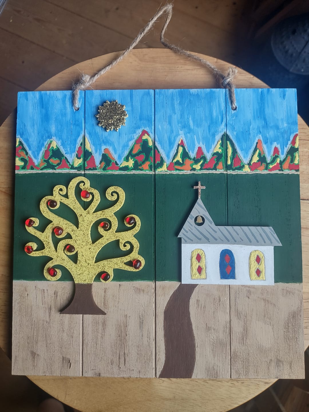 Customer photo review of Unfinished Wood Swirly Tree Shape - Craft - up to 46"