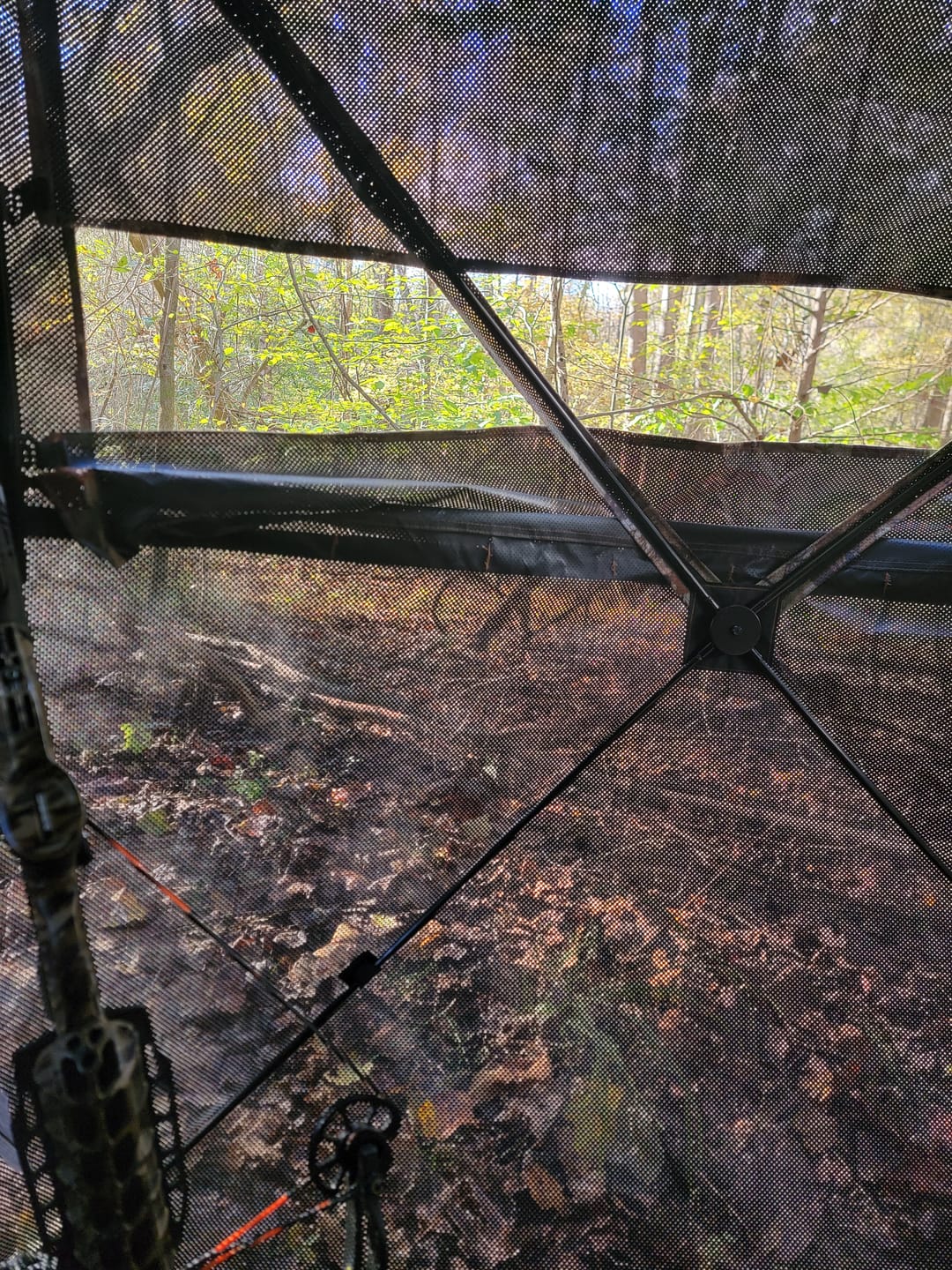 Customer photo review of Vis Series See Through Hunting Blind, Pop Up Ground Deer Blind