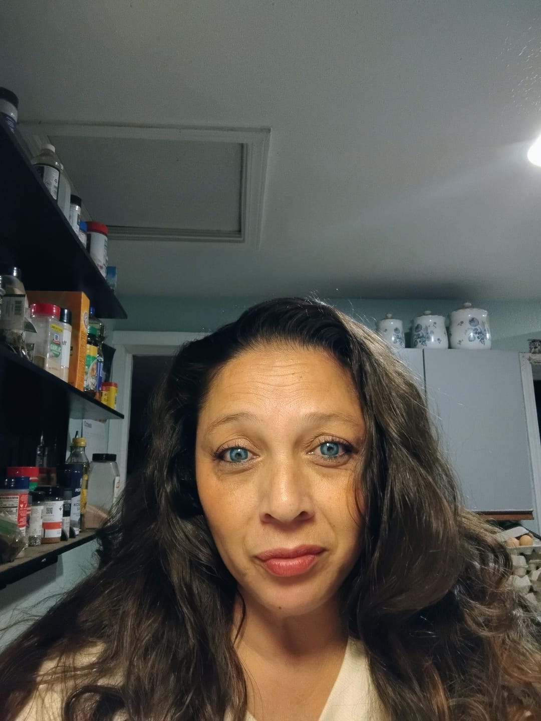 Customer photo review of Amazonia Antarctic Blue Prescription Colored Contact Lenses